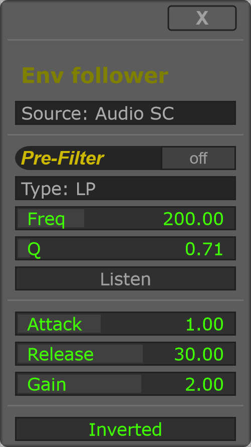 Env follower options.