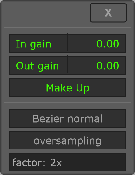 Shaper options.